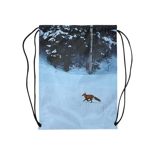 Fox on the Run Medium Drawstring Bag Model 1604 (Twin Sides) 13.8"(W) * 18.1"(H)