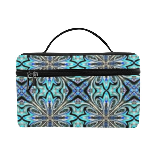 Blue X Geometric Cosmetic Bag/Large (Model 1658)