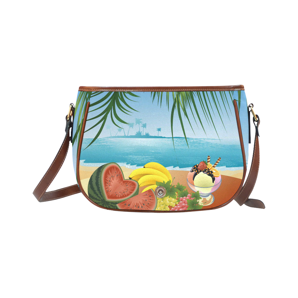 Fruit Ice Cream Tropical Beach Paradise Saddle Bag/Large (Model 1649)