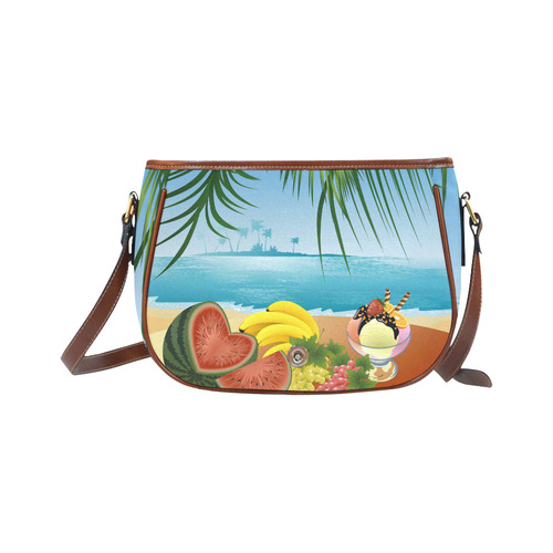 Fruit Ice Cream Tropical Beach Paradise Saddle Bag/Large (Model 1649)