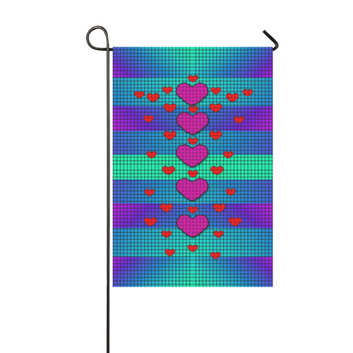 hearts and rainbows Garden Flag 12‘’x18‘’（Without Flagpole）