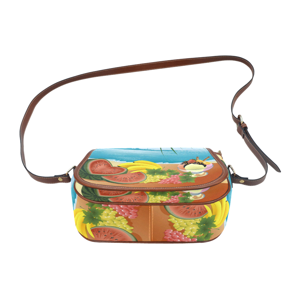 Fruit Ice Cream Tropical Beach Paradise Saddle Bag/Large (Model 1649)