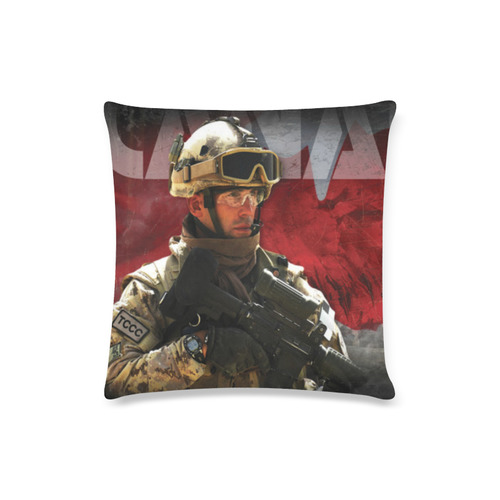 Canadian millitary soldier flag pillow case Custom Zippered Pillow Case 16"x16"(Twin Sides)