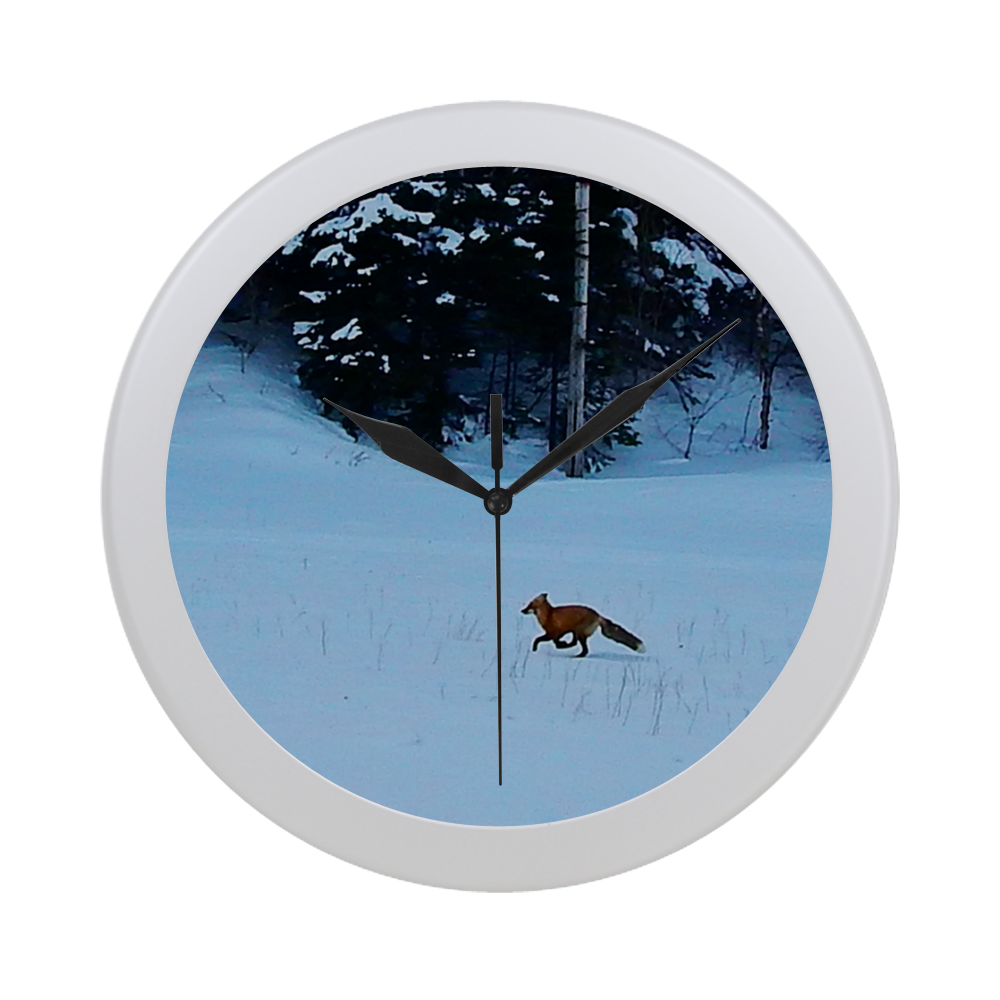 Fox on the Run Circular Plastic Wall clock