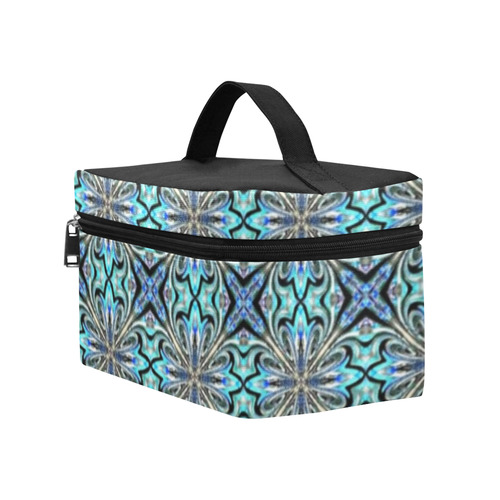 Blue X Geometric Cosmetic Bag/Large (Model 1658)