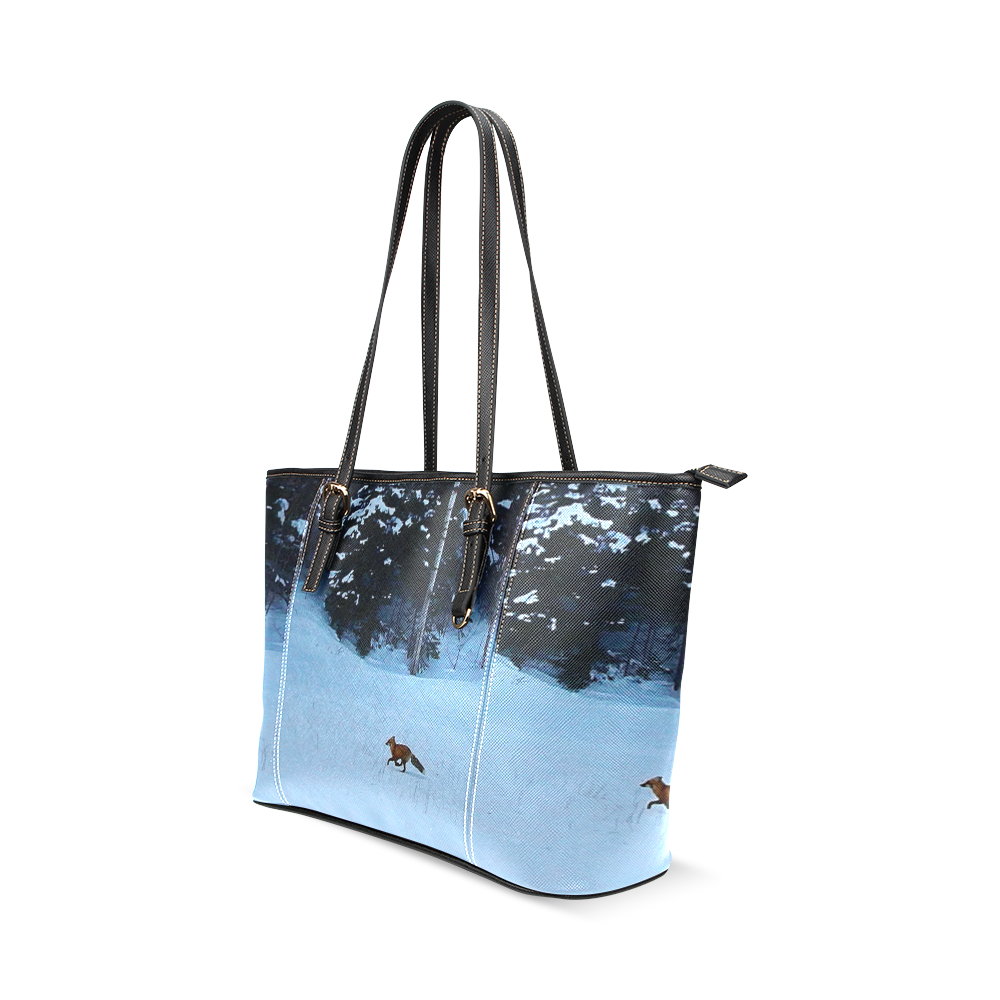 Fox on the Run Leather Tote Bag/Small (Model 1640)
