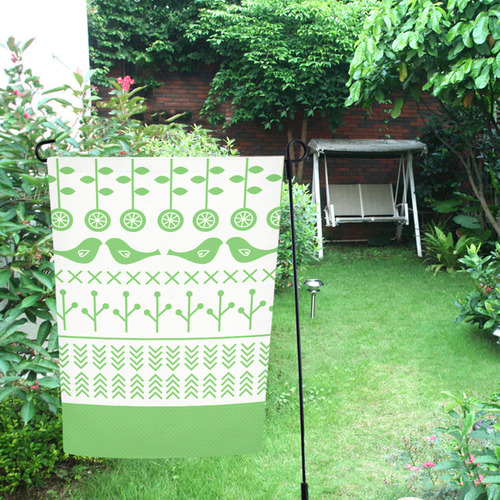 Green Folk birds designers Flag edition Garden Flag 12‘’x18‘’（Without Flagpole）