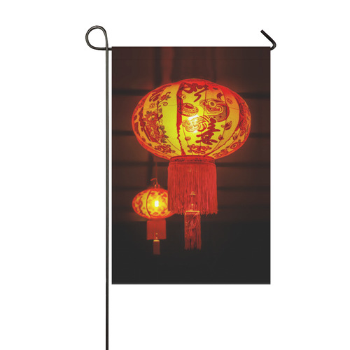 Red Chinese Lanterns Home Decoration Garden Flag 12‘’x18‘’（Without Flagpole）