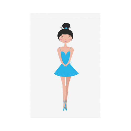 Little cute balerina : blue on white Garden Flag 12‘’x18‘’（Without Flagpole）