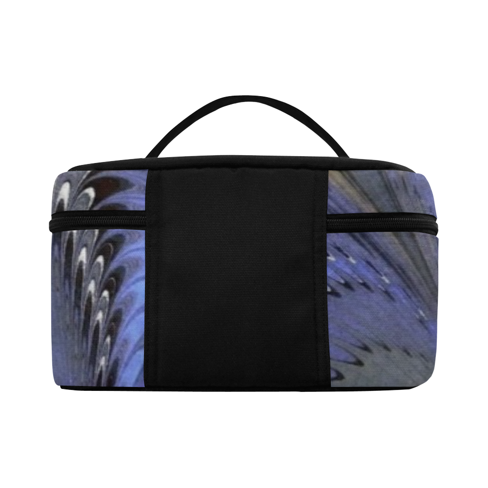 Retro Marbleized Waves Blue Cosmetic Bag/Large (Model 1658)
