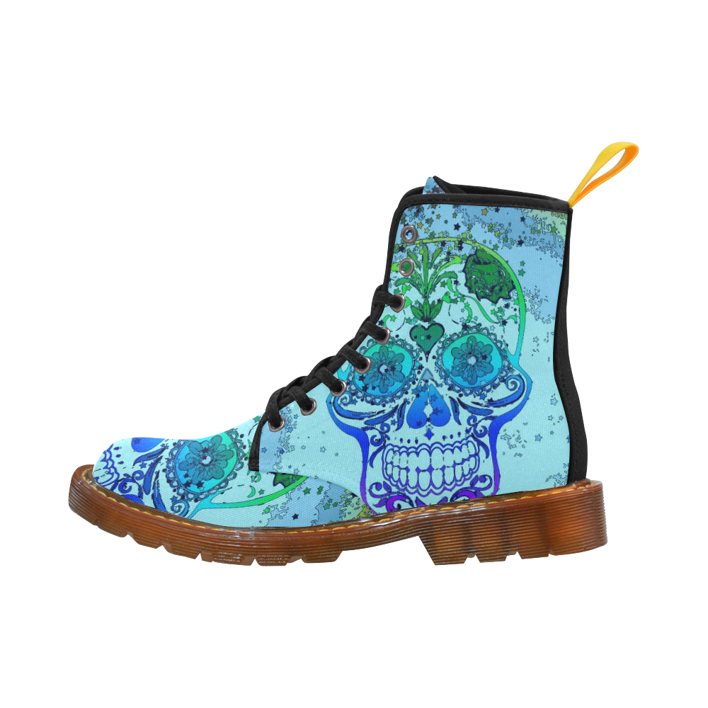 psychedelic Pop Skull 317D by JamColors Martin Boots For Women Model 1203H