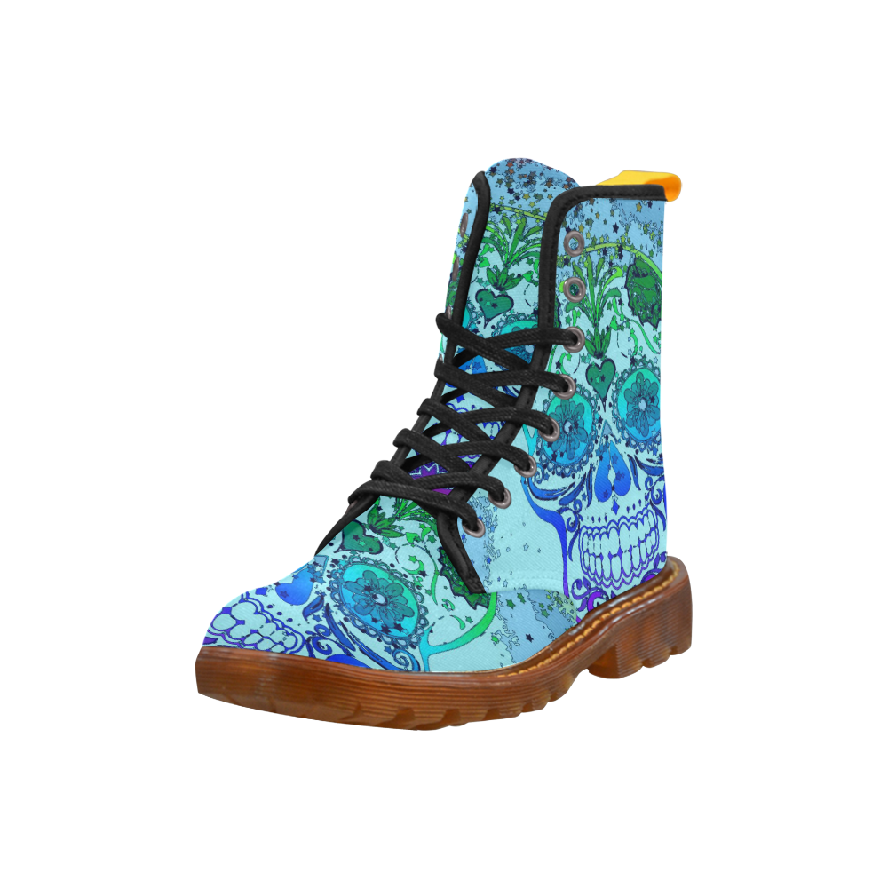 psychedelic Pop Skull 317D by JamColors Martin Boots For Women Model 1203H