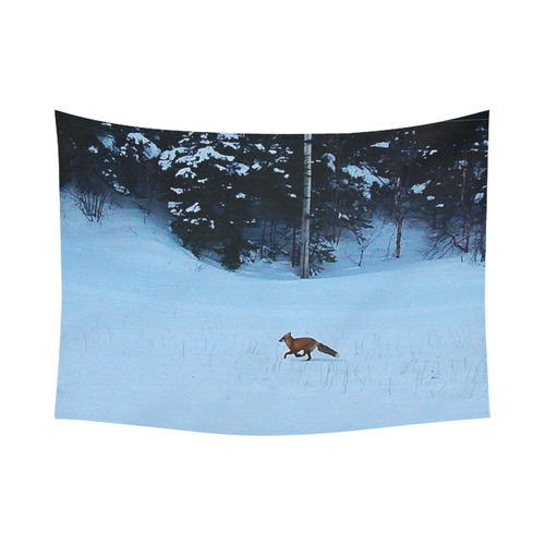 Fox on the Run Cotton Linen Wall Tapestry 80"x 60"