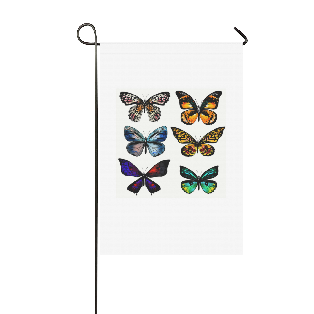 Garden Flag : with Butterflies Garden Flag 12‘’x18‘’（Without Flagpole）