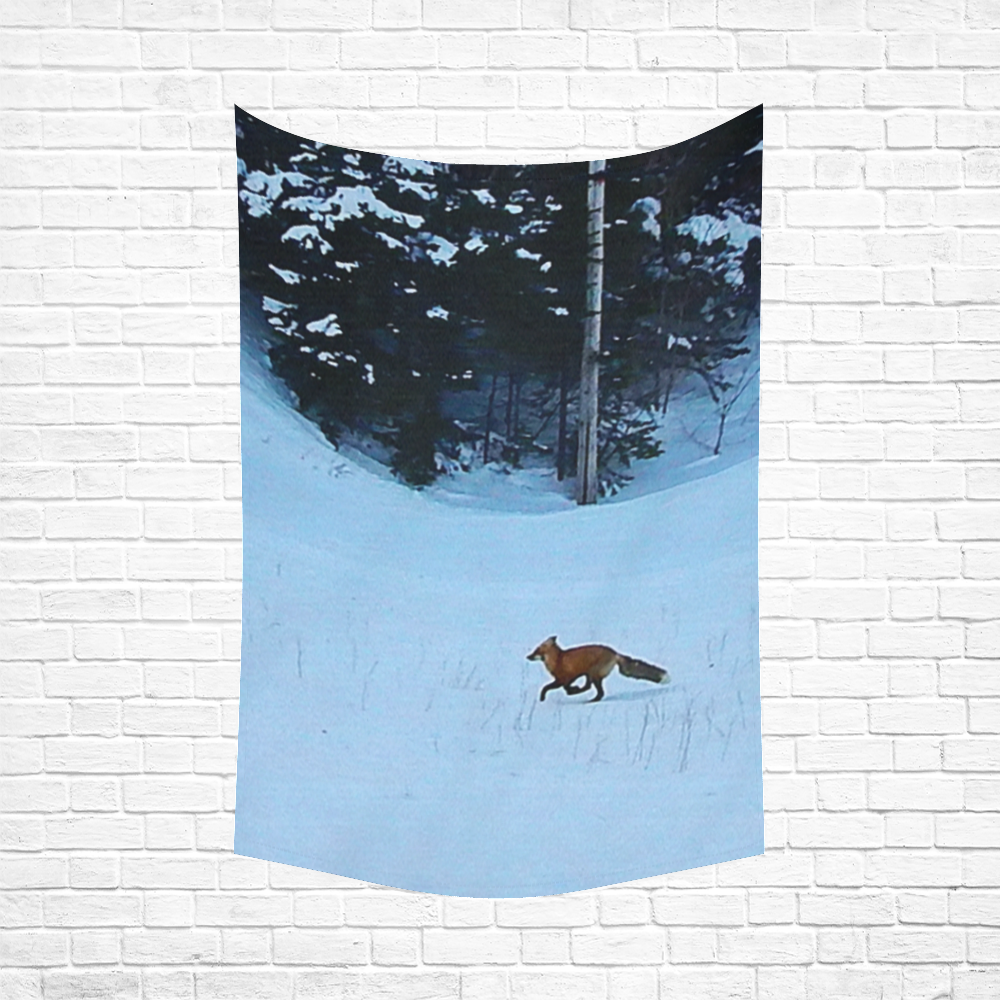 Fox on the Run Cotton Linen Wall Tapestry 60"x 90"