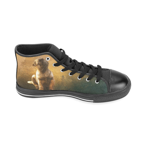 Cute painting pug puppy Men’s Classic High Top Canvas Shoes /Large Size (Model 017)