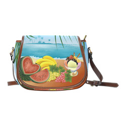 Fruit Ice Cream Tropical Beach Paradise Saddle Bag/Large (Model 1649)