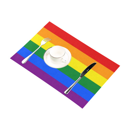 Gay Pride Rainbow Flag Stripes Placemat 12''x18''