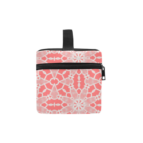 Sexy Coral Lace Cosmetic Bag/Large (Model 1658)