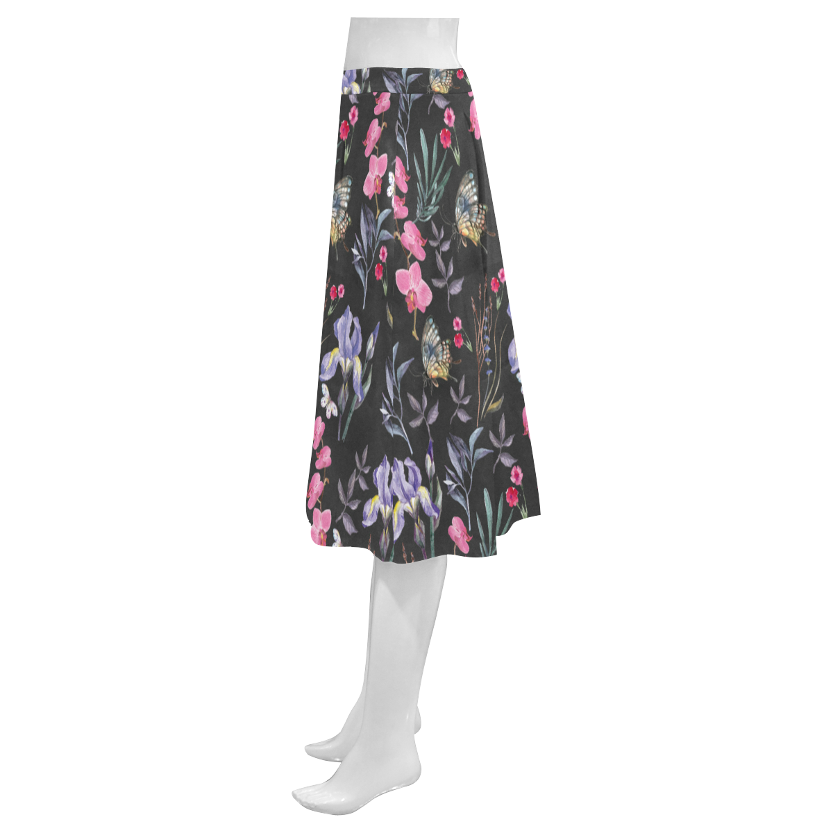 Wildflowers I Mnemosyne Women's Crepe Skirt (Model D16)