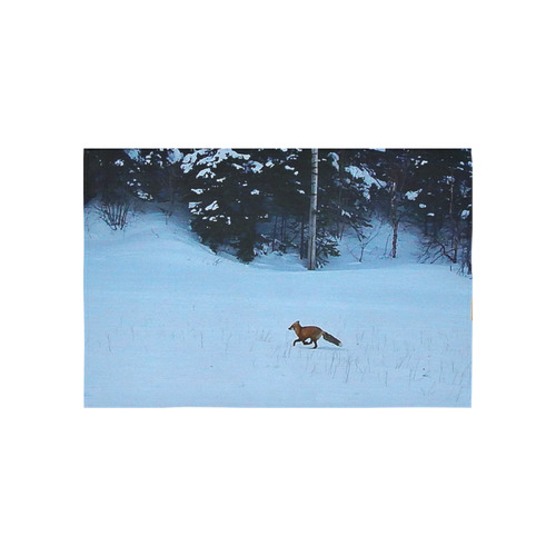 Fox on the Run Cotton Linen Wall Tapestry 60"x 40"