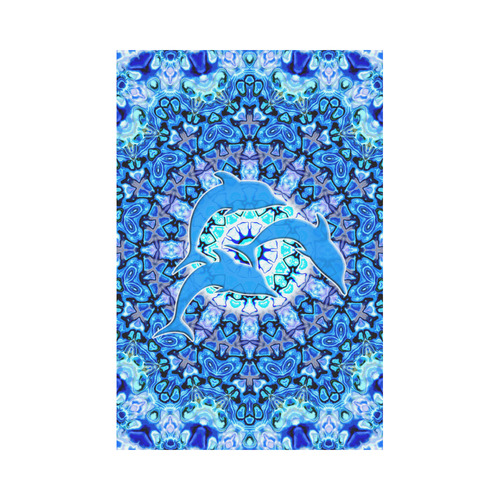 Mandala Magic Blue JUMPING DOLPHINS Garden Flag 12‘’x18‘’（Without Flagpole）