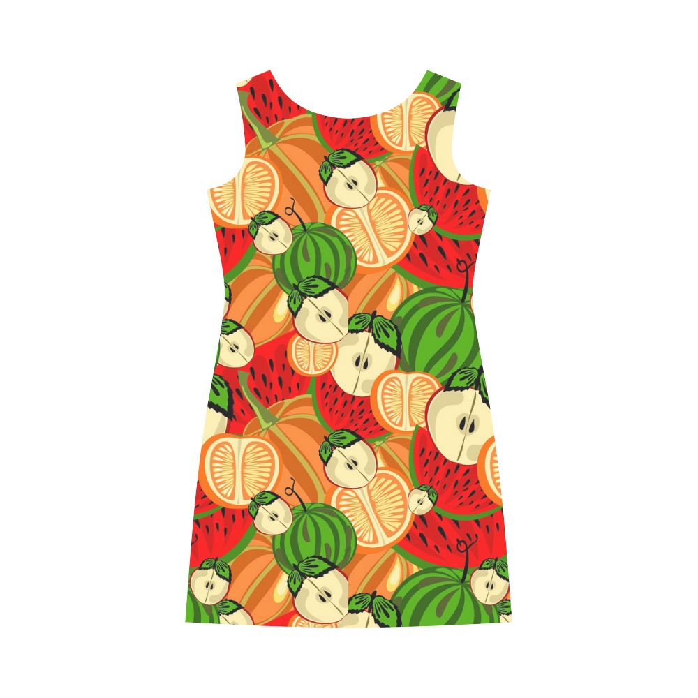 Colorful Fruit Pattern with Watermelon Round Collar Dress (D22)