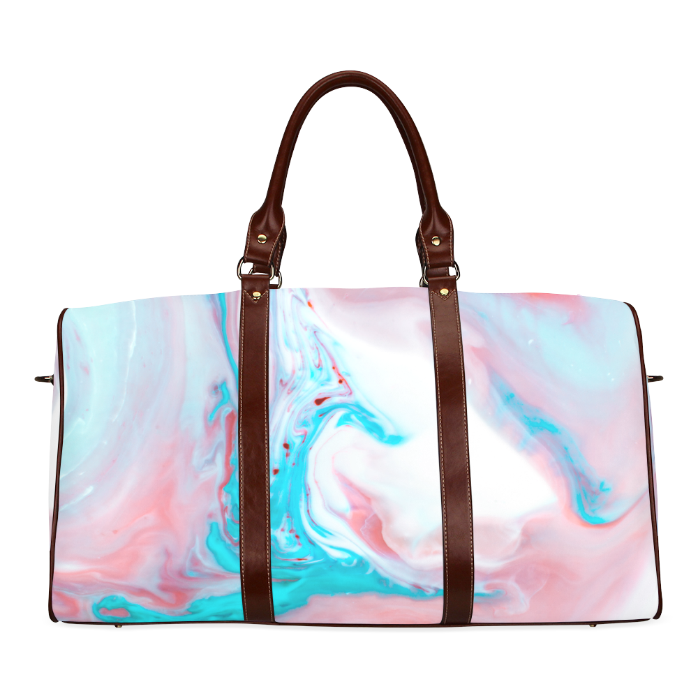 marble painted illustrations Waterproof Travel Bag/Large (Model 1639)