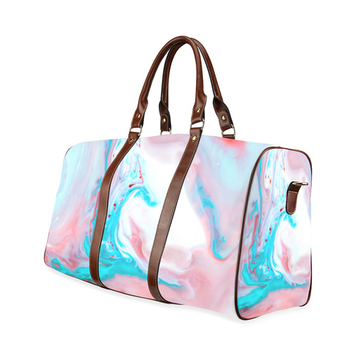 marble painted illustrations Waterproof Travel Bag/Large (Model 1639)