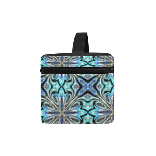 Blue X Geometric Cosmetic Bag/Large (Model 1658)