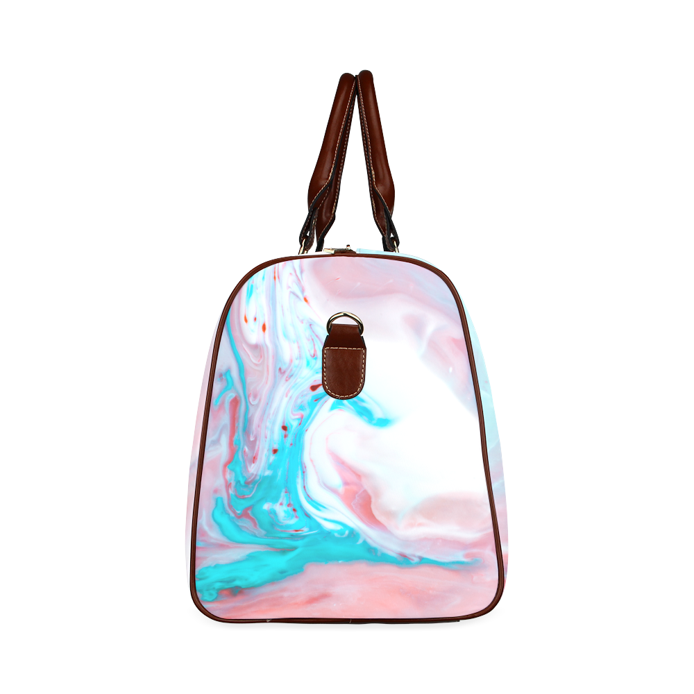 marble painted illustrations Waterproof Travel Bag/Large (Model 1639)