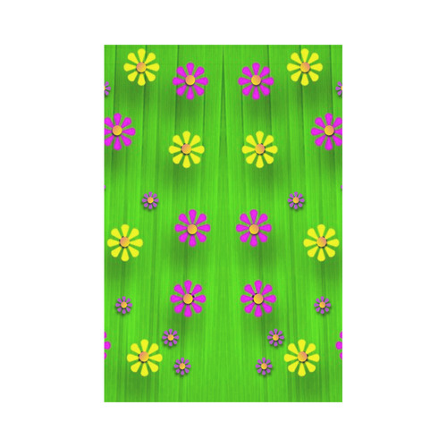flower print on green Garden Flag 12‘’x18‘’（Without Flagpole）