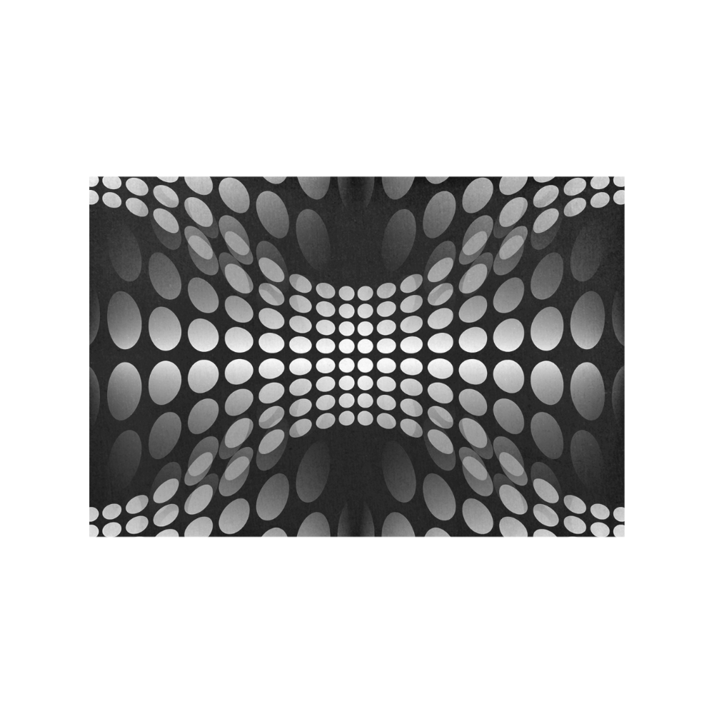Abstract Dots HOURGLASS black grey white Placemat 12''x18''