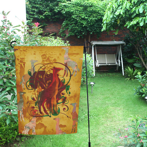 Magic Africa Giraffes Ornaments grunge Garden Flag 12‘’x18‘’（Without Flagpole）