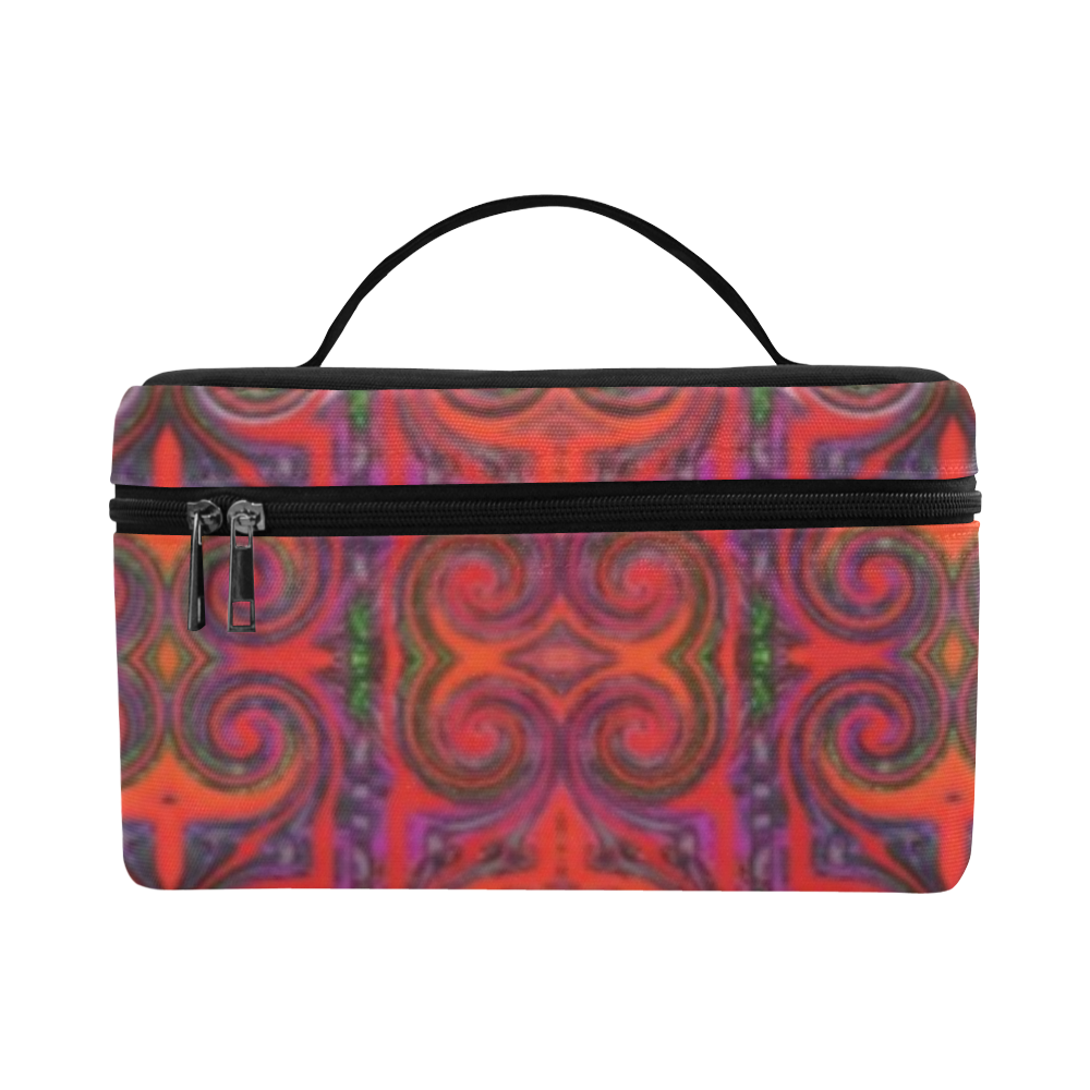 Multicolored Red Cosmetic Bag/Large (Model 1658)