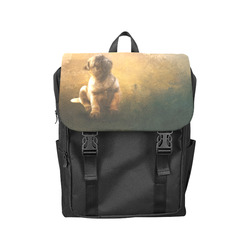 Cute painting pug puppy Casual Shoulders Backpack (Model 1623)