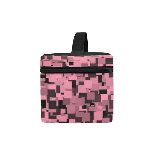 Pink and Gray Pixels Cosmetic Bag/Large (Model 1658)
