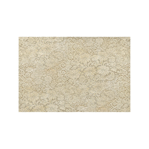 Old CROCHET / LACE FLORAL pattern - beige Placemat 12''x18''