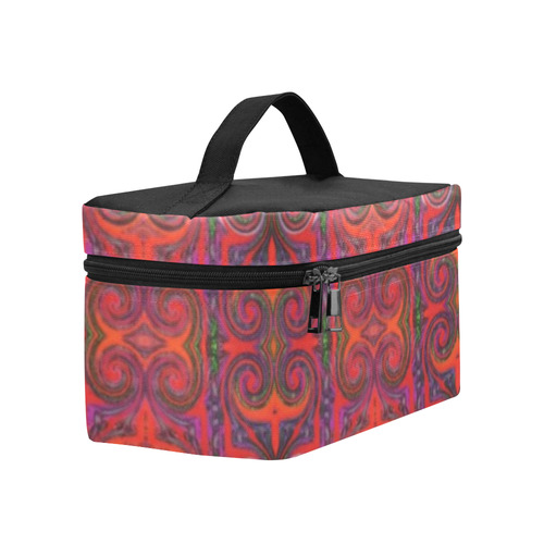 Multicolored Red Cosmetic Bag/Large (Model 1658)
