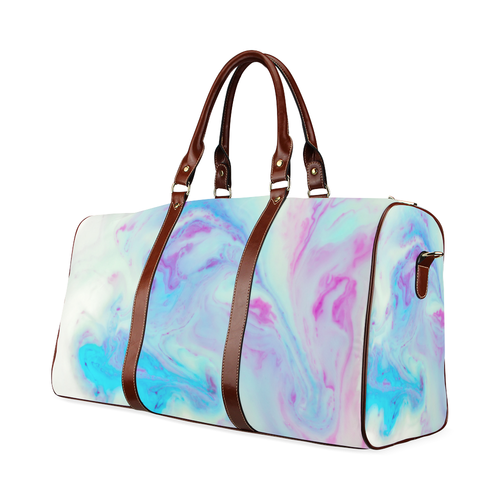 marble painted illustrations Waterproof Travel Bag/Large (Model 1639)