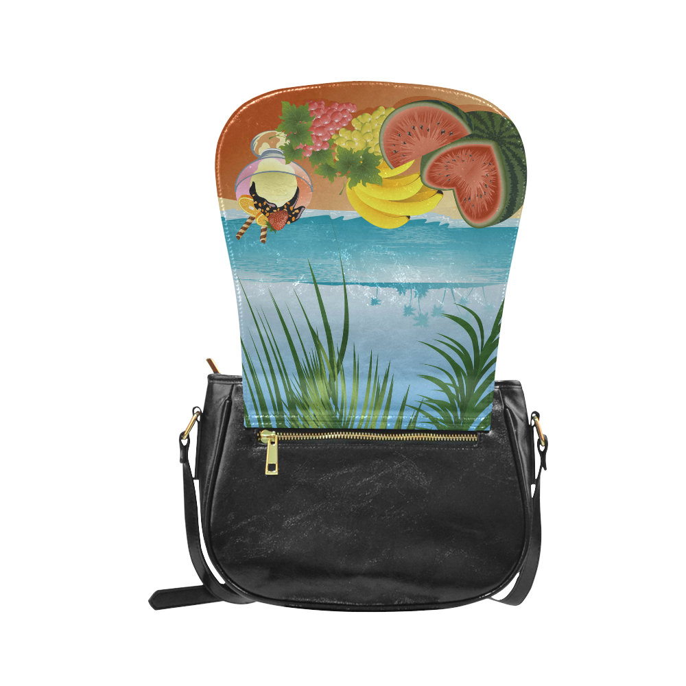 Fruit Ice Cream Tropical Beach Paradise Classic Saddle Bag/Small (Model 1648)
