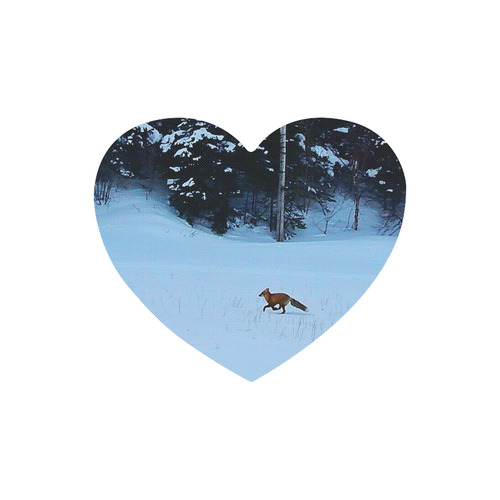 Fox on the Run Heart-shaped Mousepad