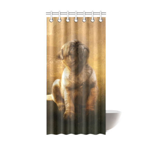 Cute painting pug puppy Shower Curtain 36"x72"