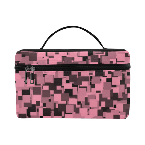 Pink and Gray Pixels Cosmetic Bag/Large (Model 1658)