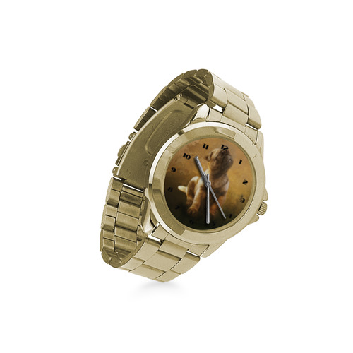 Cute painting pug puppy Custom Gilt Watch(Model 101)