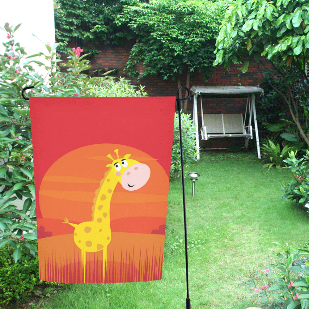 Flag with Giraffe : yellow, red Garden Flag 12‘’x18‘’（Without Flagpole）