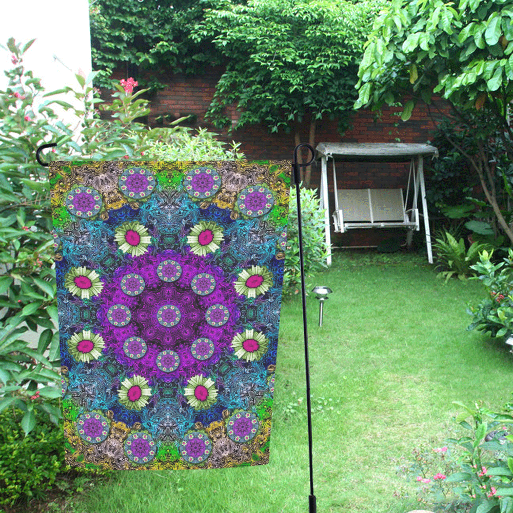 Colors and flowers in a mandala Garden Flag 12‘’x18‘’（Without Flagpole）