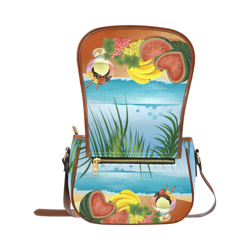 Fruit Ice Cream Tropical Beach Paradise Saddle Bag/Large (Model 1649)