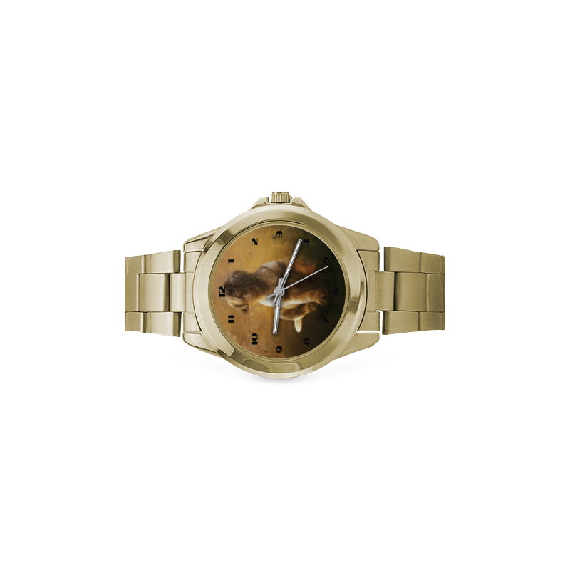 Cute painting pug puppy Custom Gilt Watch(Model 101)