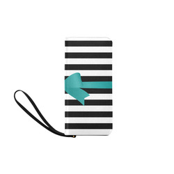 Black White Stripes with Jade Bow Women's Clutch Purse (Model 1637)